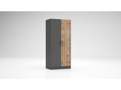 Δίφυλλη ντουλάπα Apolo 1 (δρυς votan /ανθρακίτη)